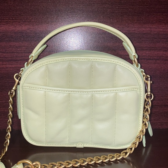 🔥🔥🔥NEW Coach Lunchbox Top Handle With Quilting Crossbody Bag Pale Lime - Picture 10 of 10